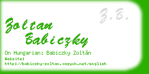 zoltan babiczky business card